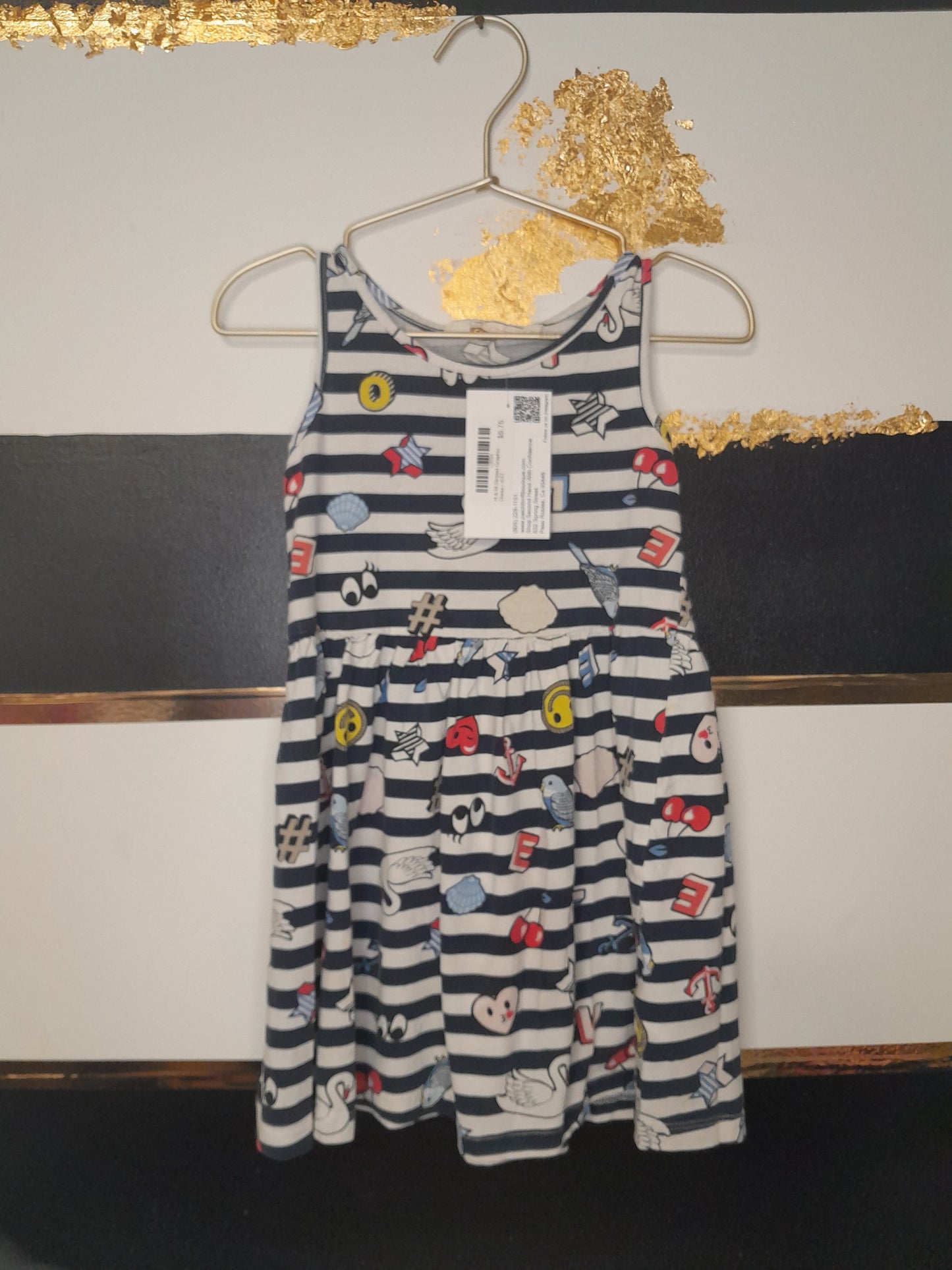 H & M Striped Graphic Dress